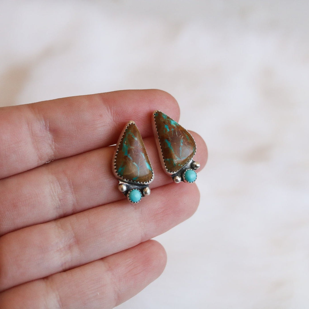 Royston Turquoise Stud Earrings // One of a Kind