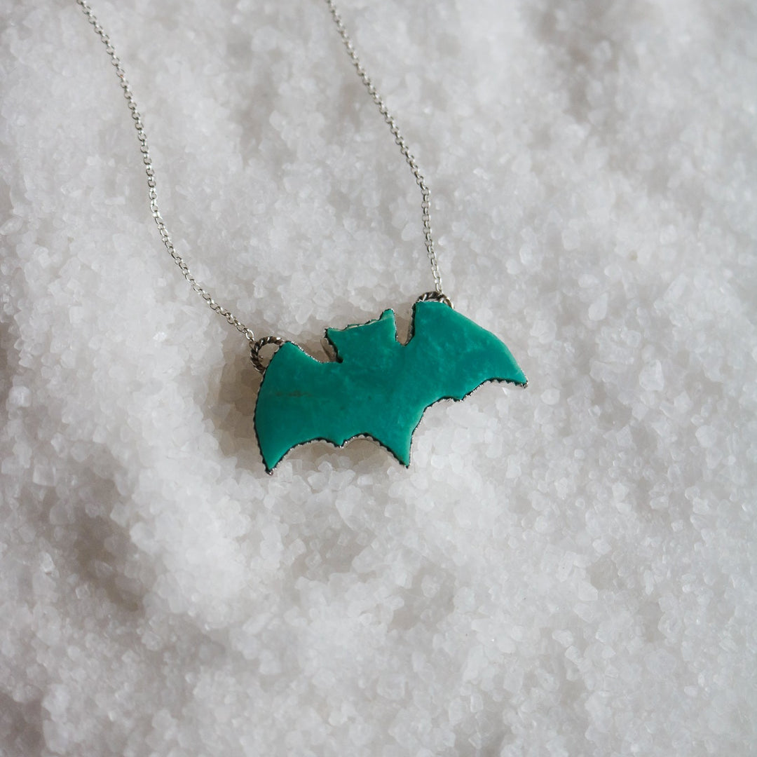 Turquoise Bat Necklace // One of a Kind
