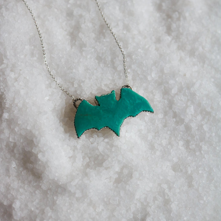 Turquoise Bat Necklace // One of a Kind