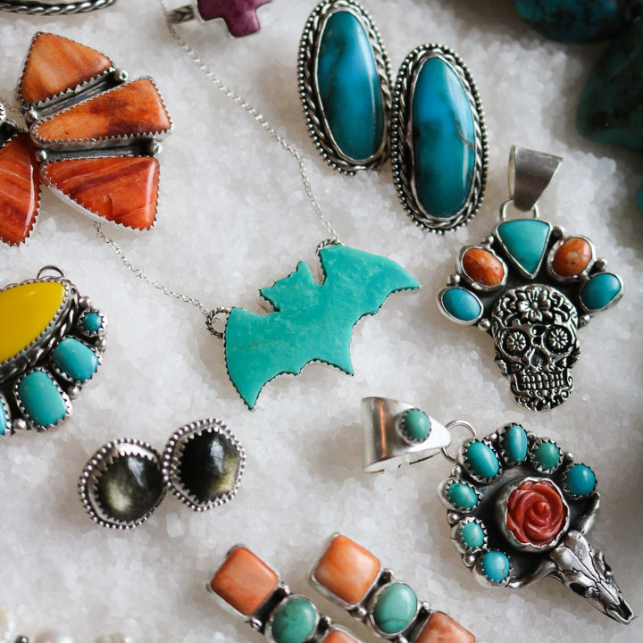 Turquoise Bat Necklace // One of a Kind