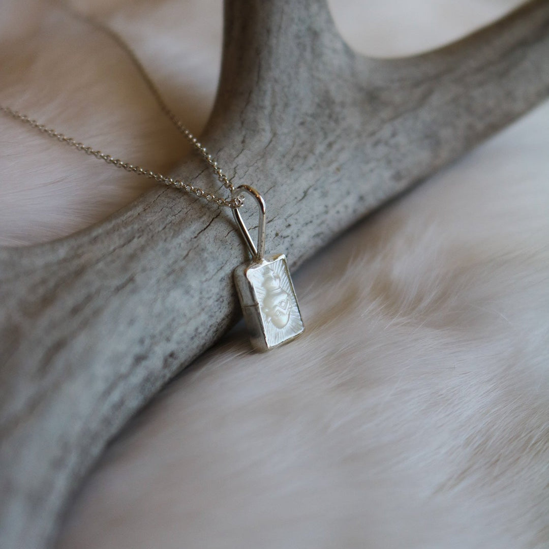 Sacred Heart Necklace in Mother of Pearl // One of a Kind