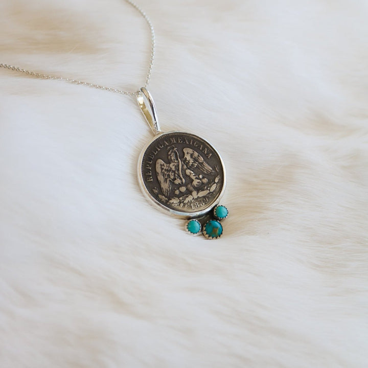 1889 Coin + Turquoise Trio Medallion // One of a Kind