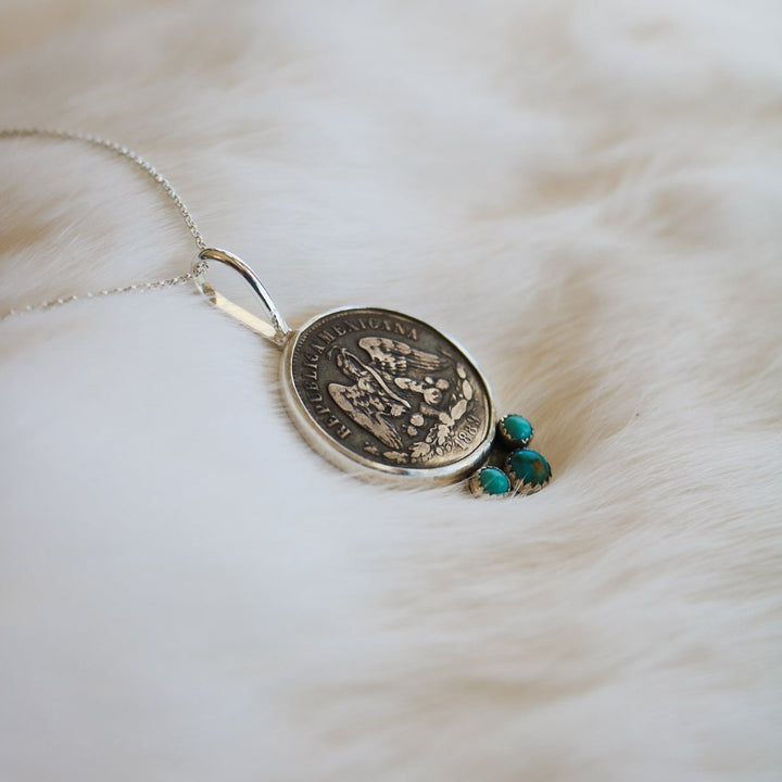 1889 Coin + Turquoise Trio Medallion // One of a Kind