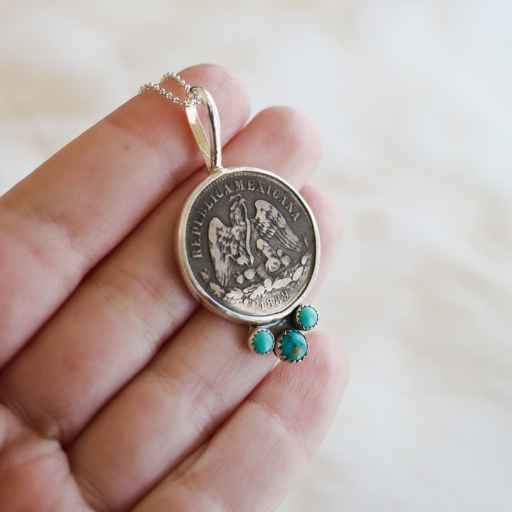 1889 Coin + Turquoise Trio Medallion // One of a Kind