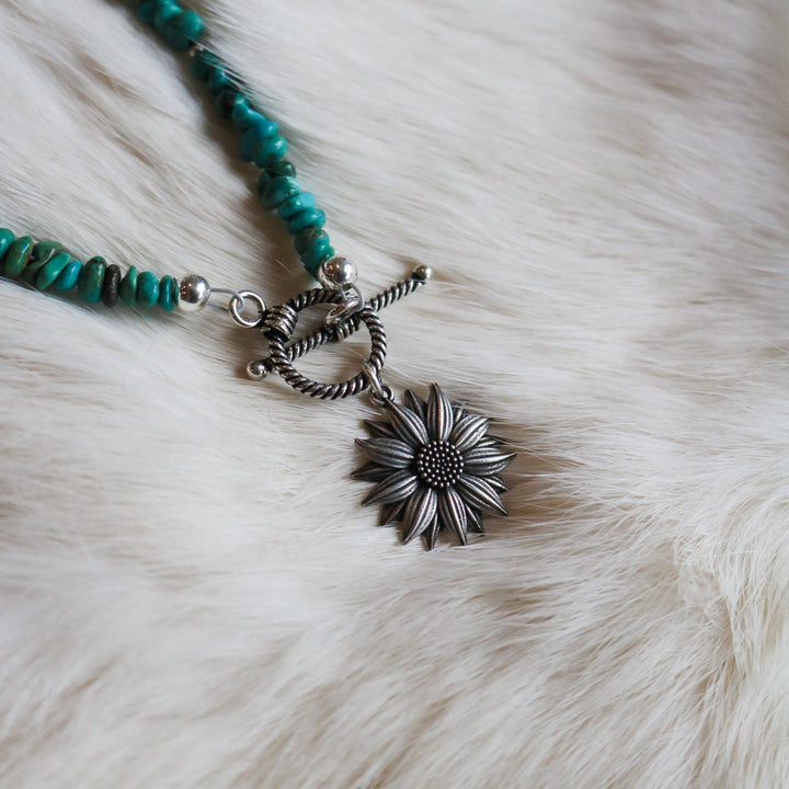 'Flora' Turquoise Beaded Toggle Necklace // One of a Kind