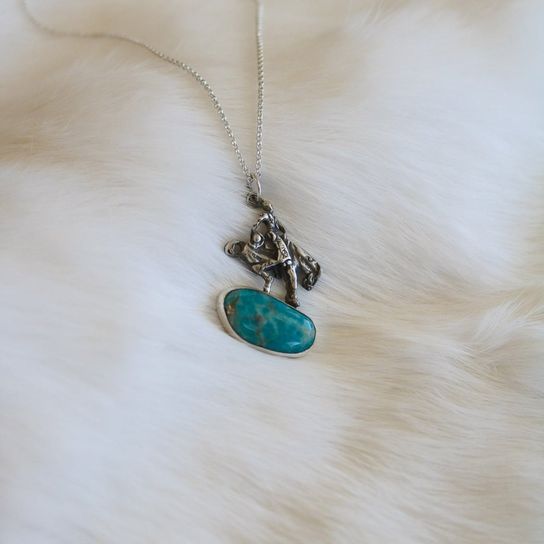 Buckin Horse Necklace in American Turquoise // One of a Kind