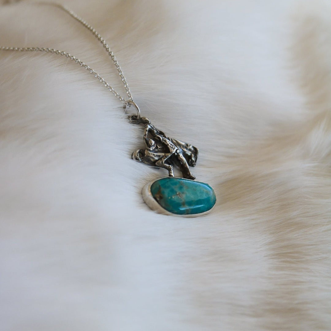 Buckin Horse Necklace in American Turquoise // One of a Kind