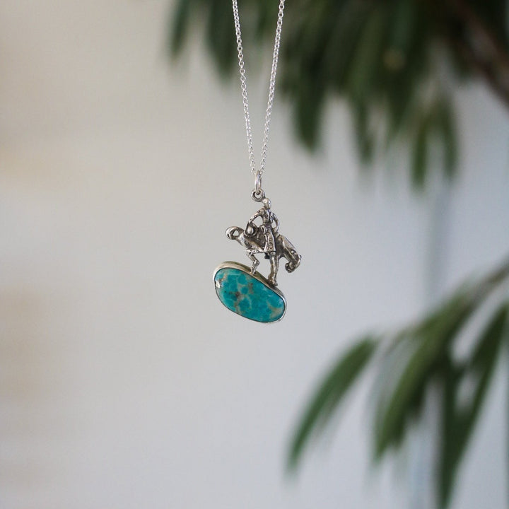 Buckin Horse Necklace in American Turquoise // One of a Kind