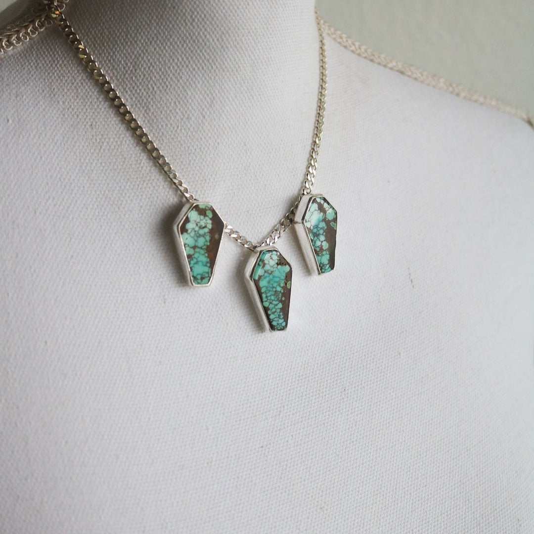 Number Eight Mine Turquoise Coffin + Chain Statement Necklace