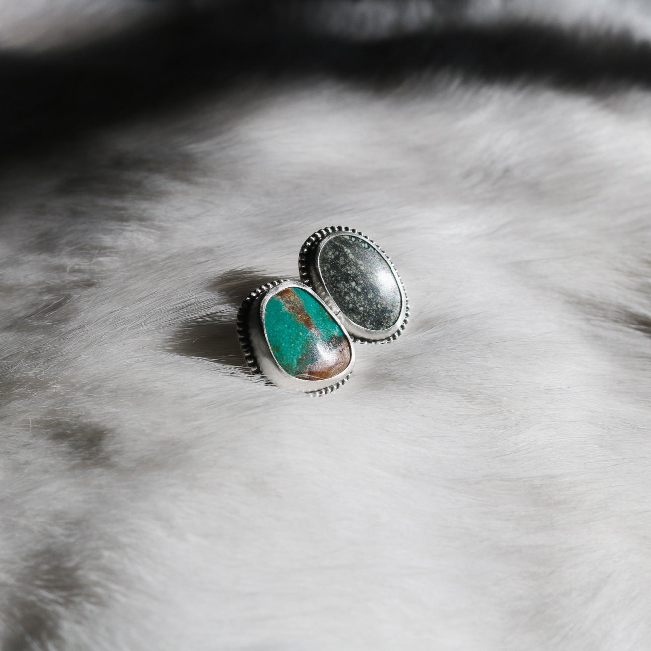 Mismatch Royston & Damele Turquoise Studs // One of a Kind