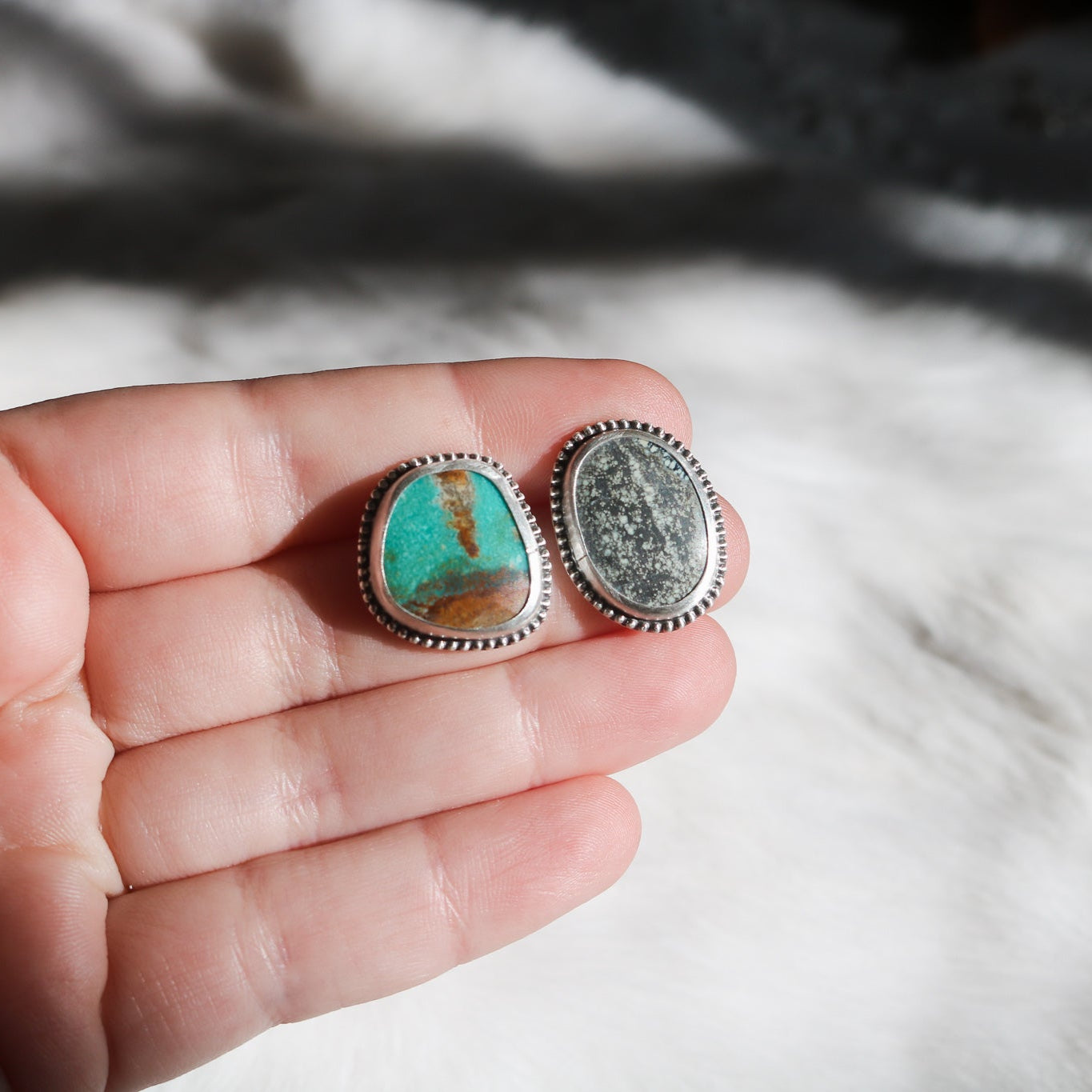 Mismatch Royston & Damele Turquoise Studs // One of a Kind