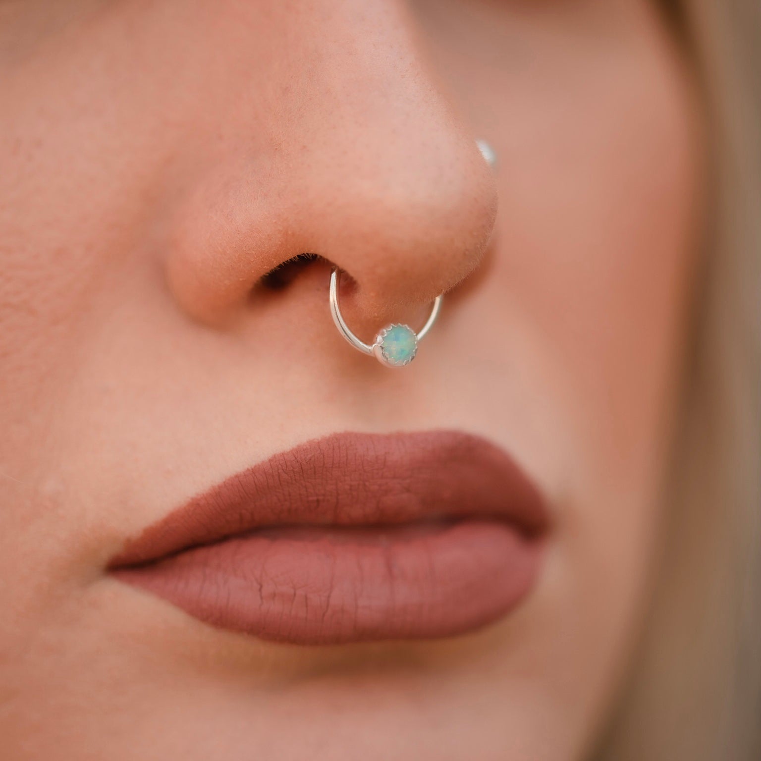 Opal on sale septum jewelry