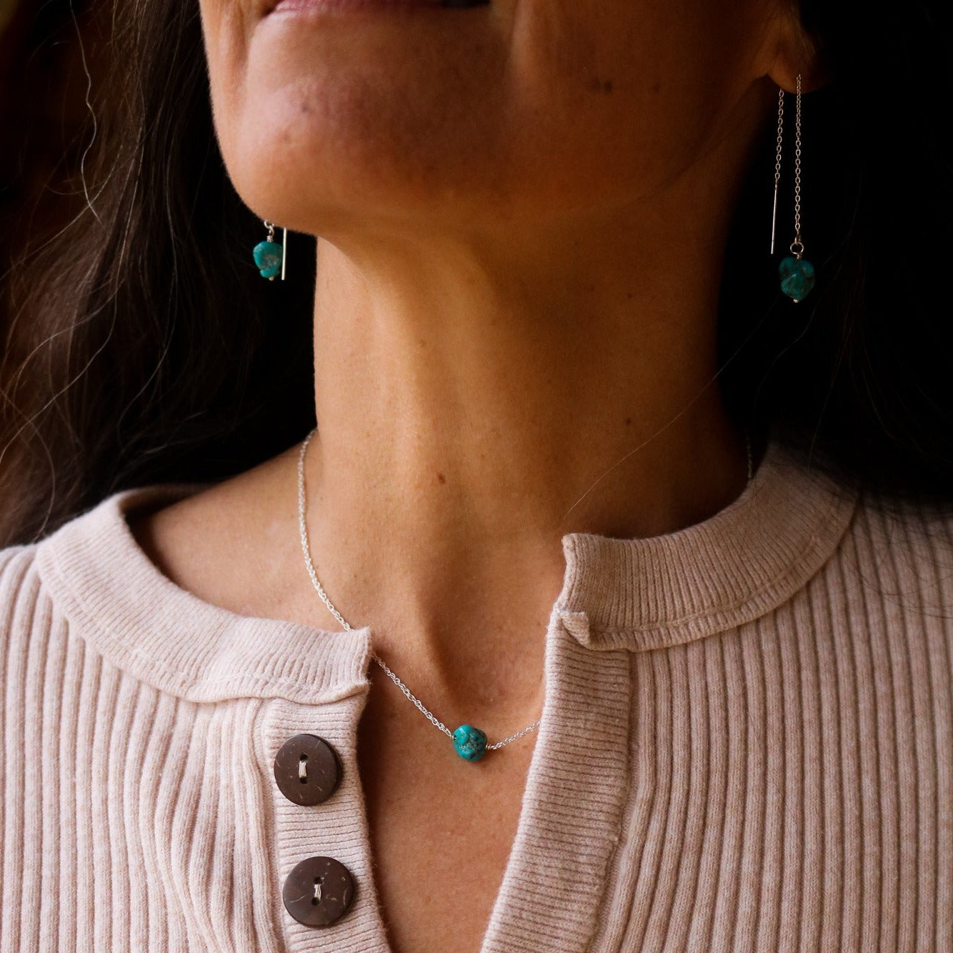 Taos // Turquoise Threader Earrings