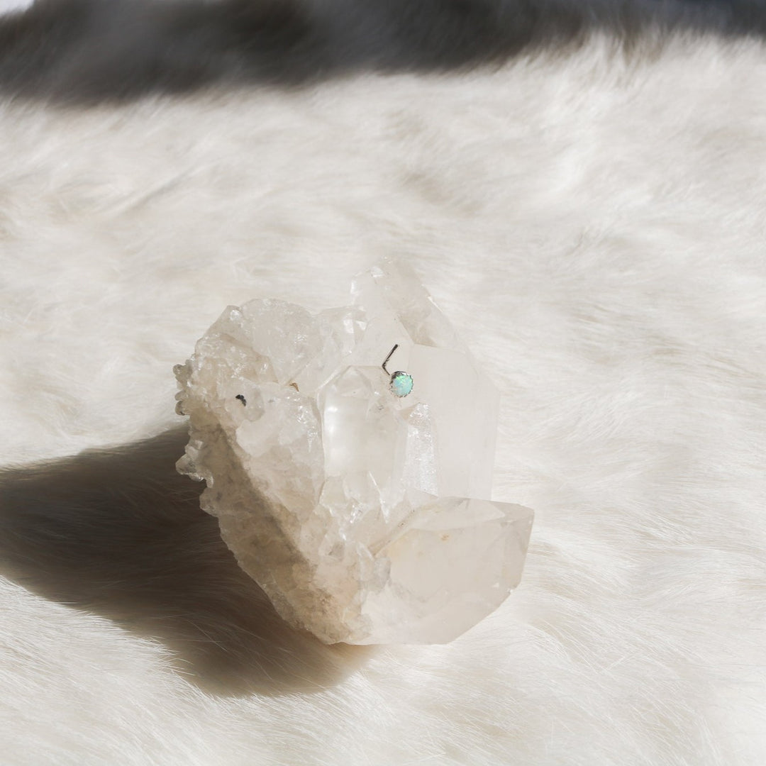 White Opal Nose Stud