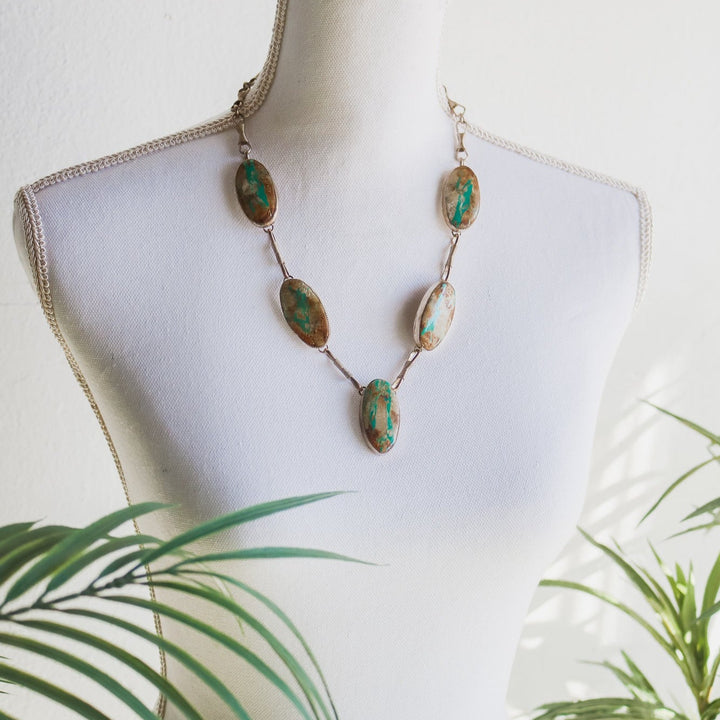'Blue River' // Royston Ribbon Turquoise + Rein Chain Statement Necklace
