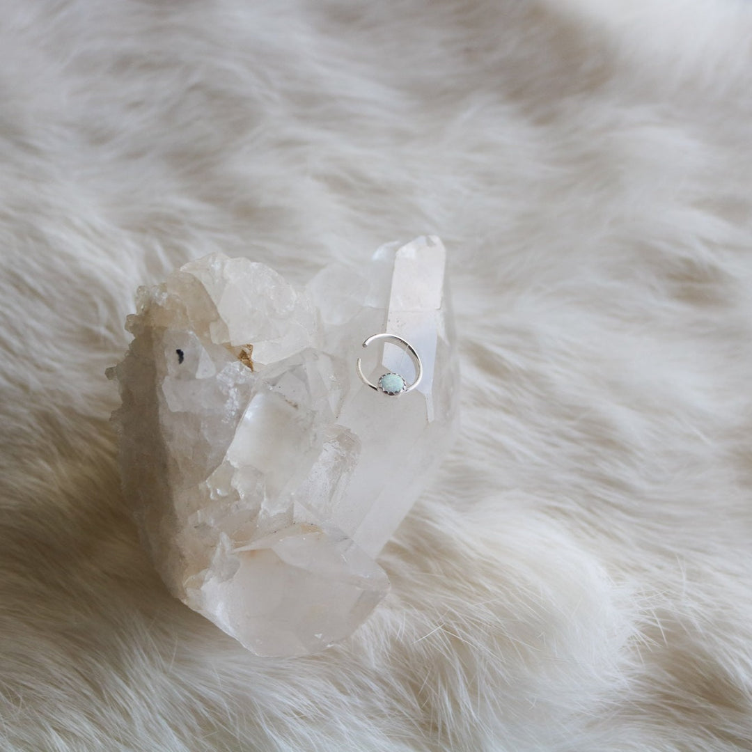 White Opal Septum Ring