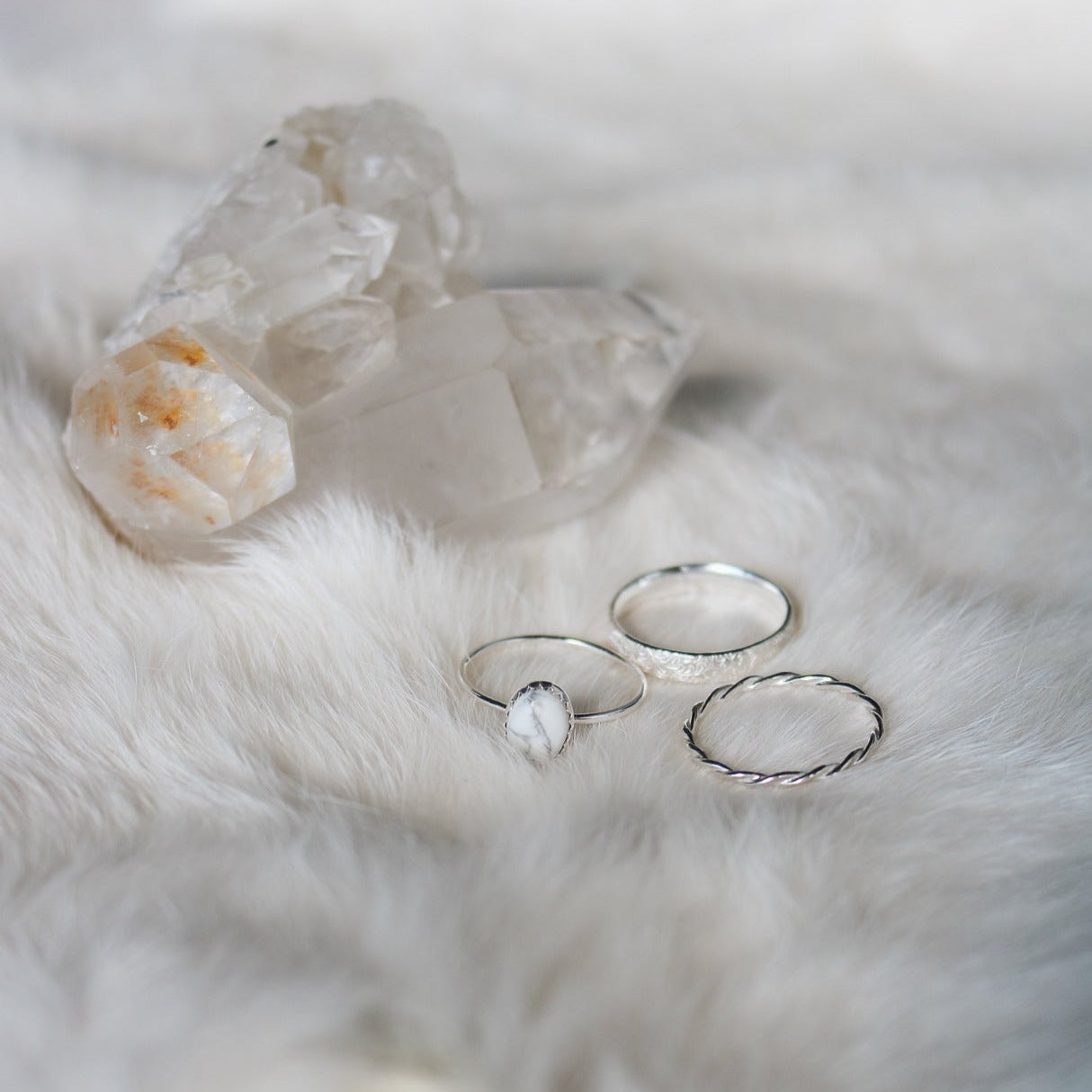 Durango Stacking Ring Set in ‘White Buffalo'