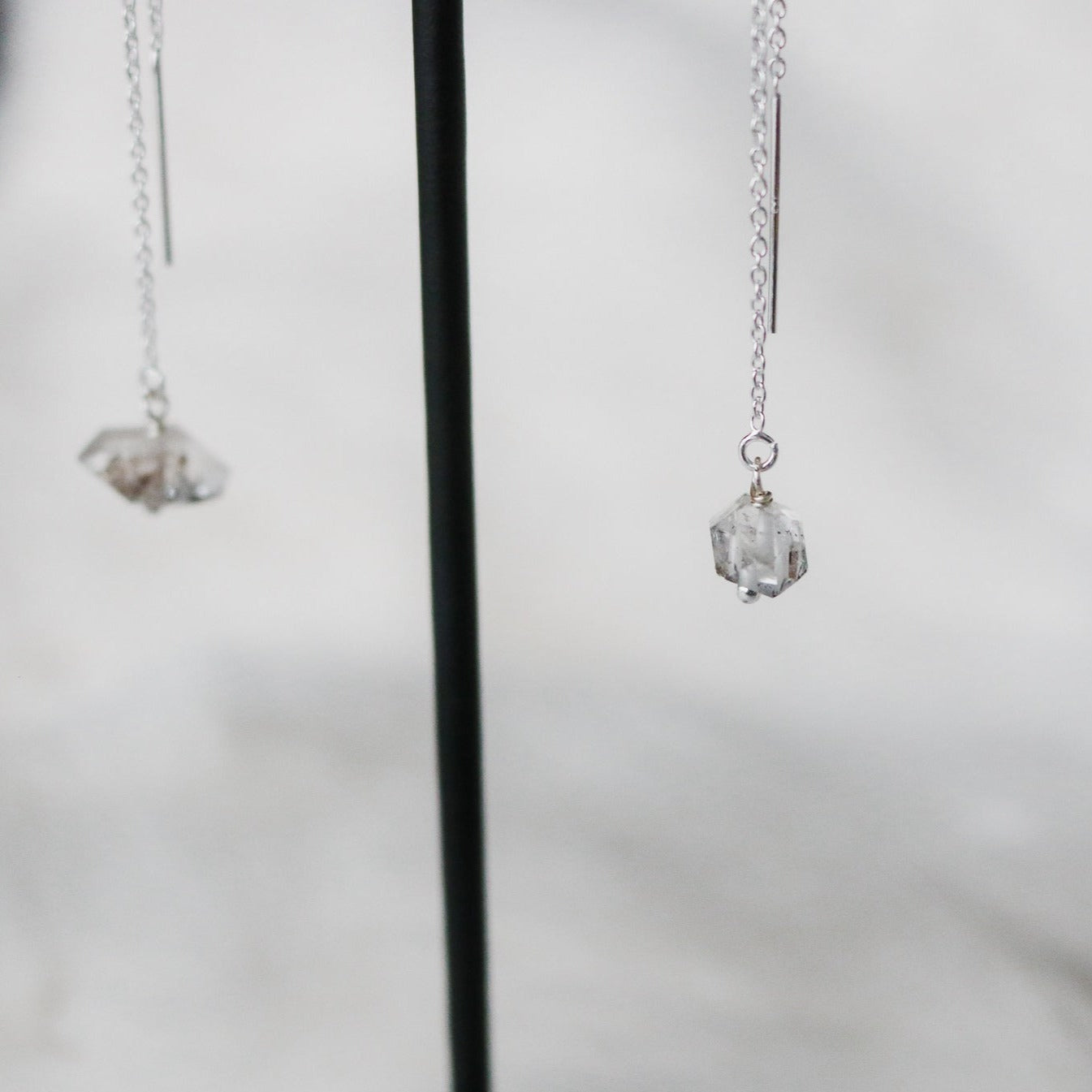 Herkimer Diamond Threader Earrings