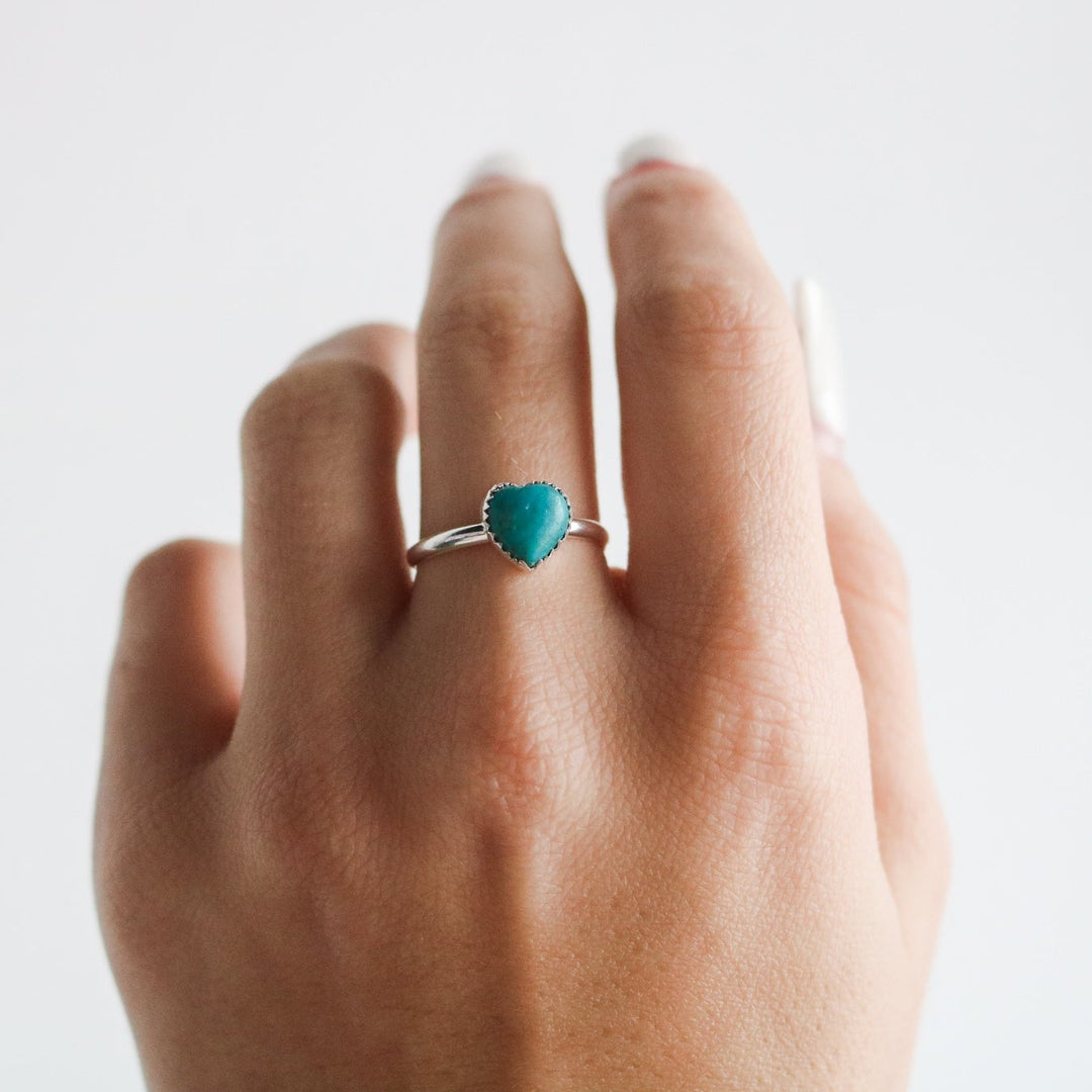 Turquoise Heart Stacking Ring // Made to Order