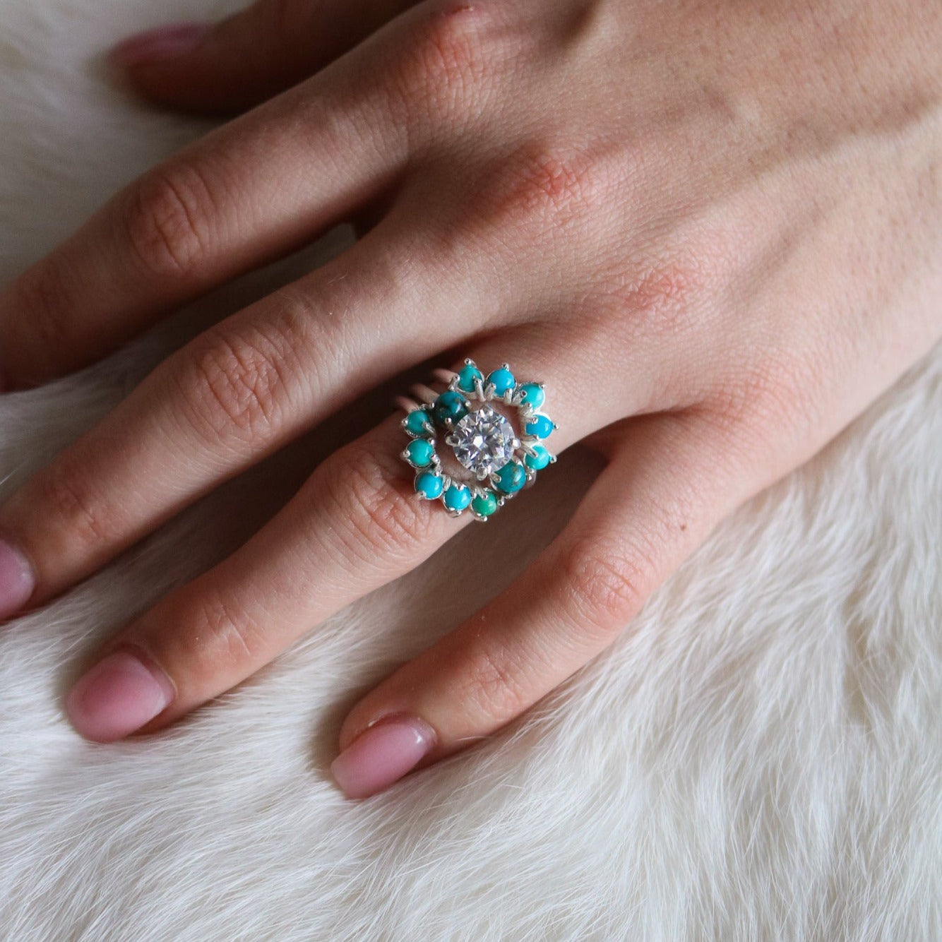 'Arabella' Curved Turquoise Ring // Made to Order