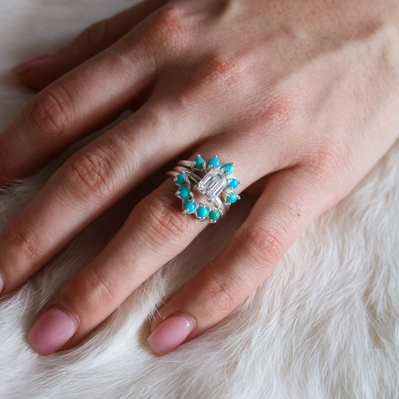 'Arabella' Curved Turquoise Ring // Made to Order
