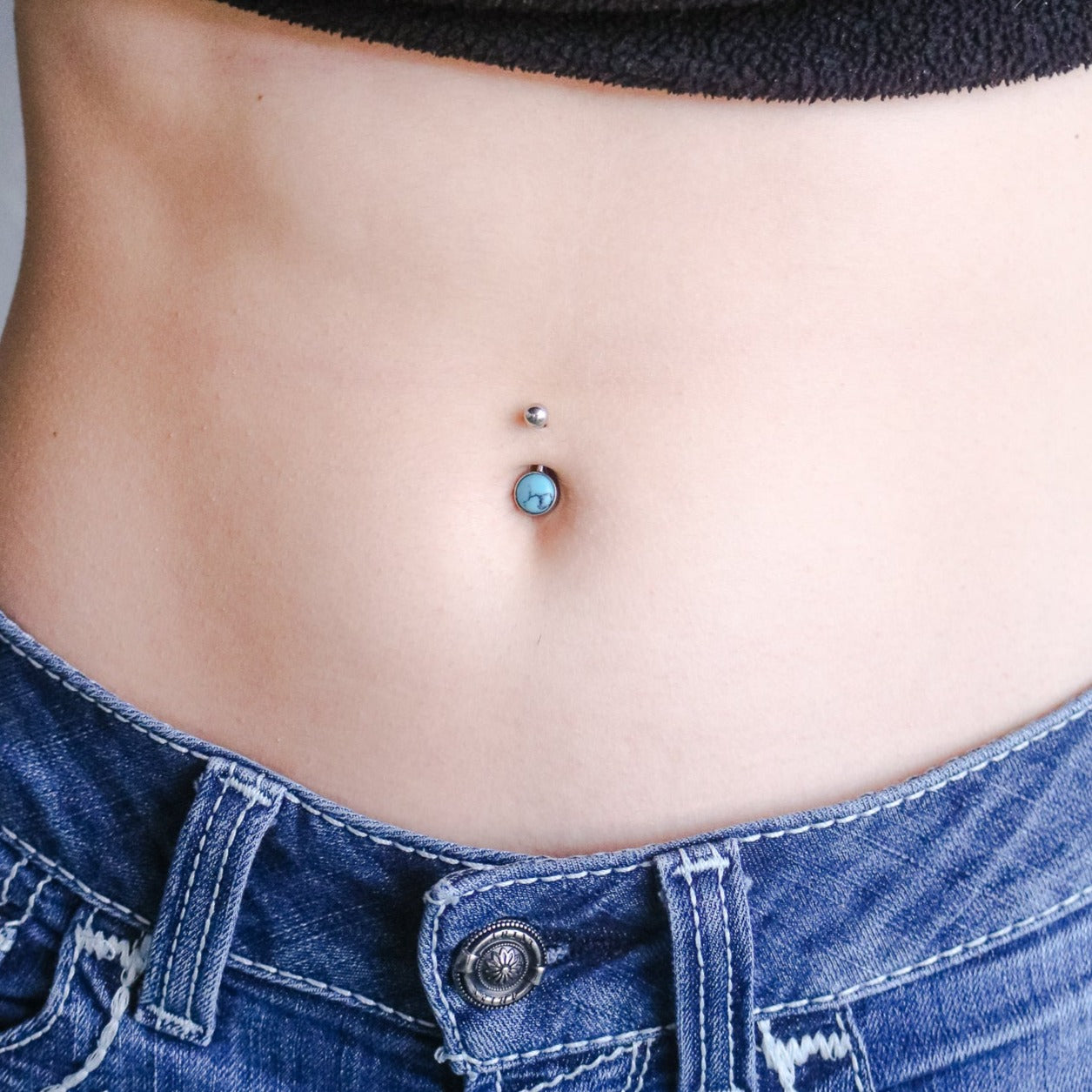 Turquoise hot sale belly bar