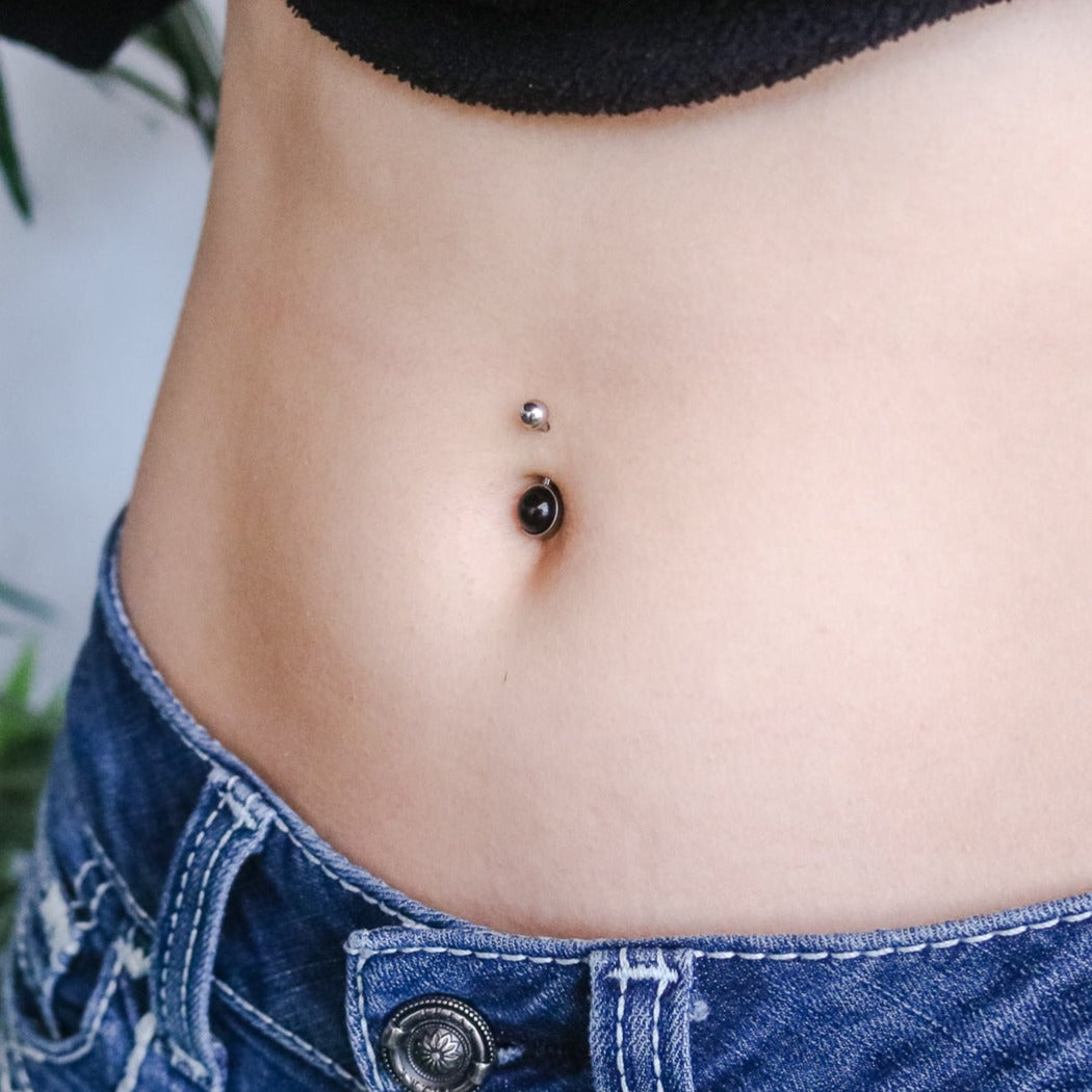 Black Onyx Belly Ring