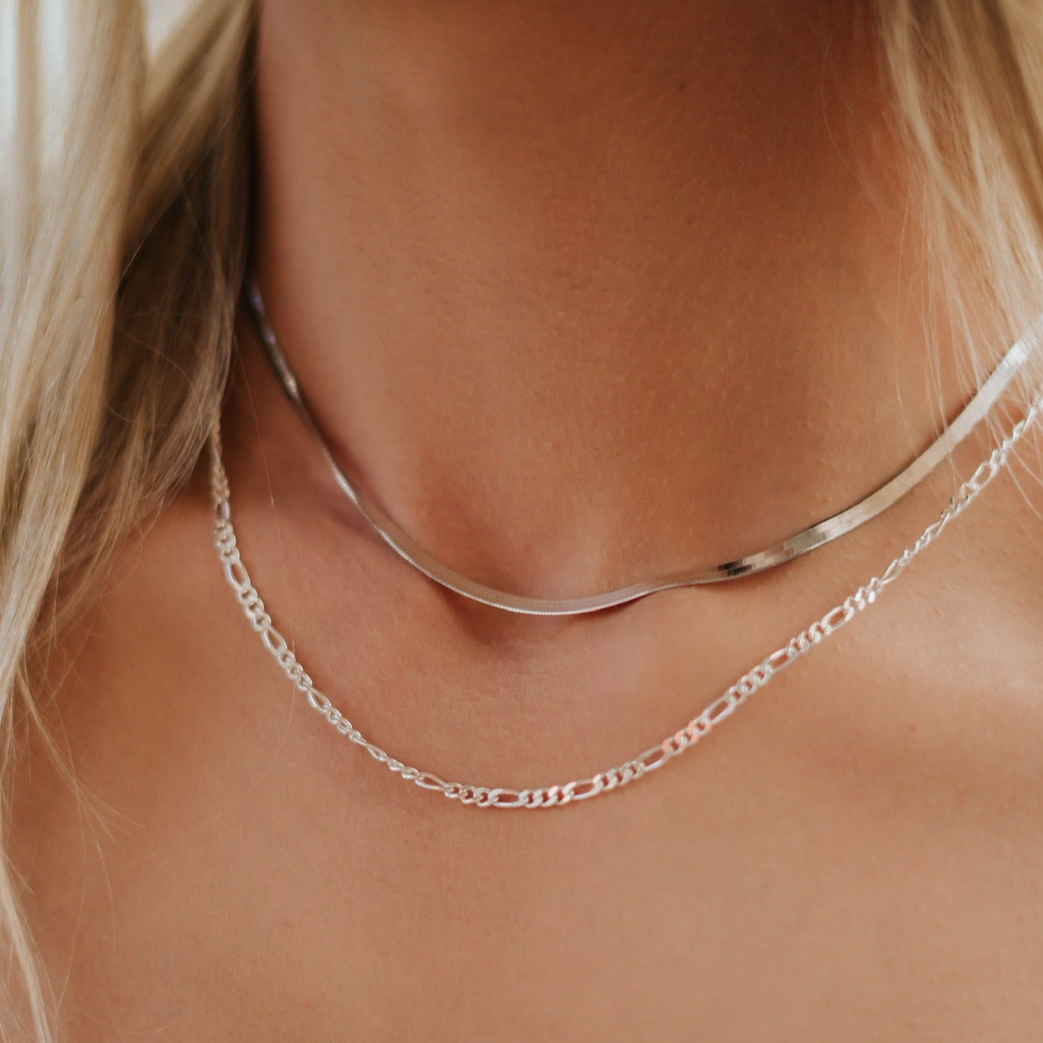 Sterling silver deals herringbone chain necklace