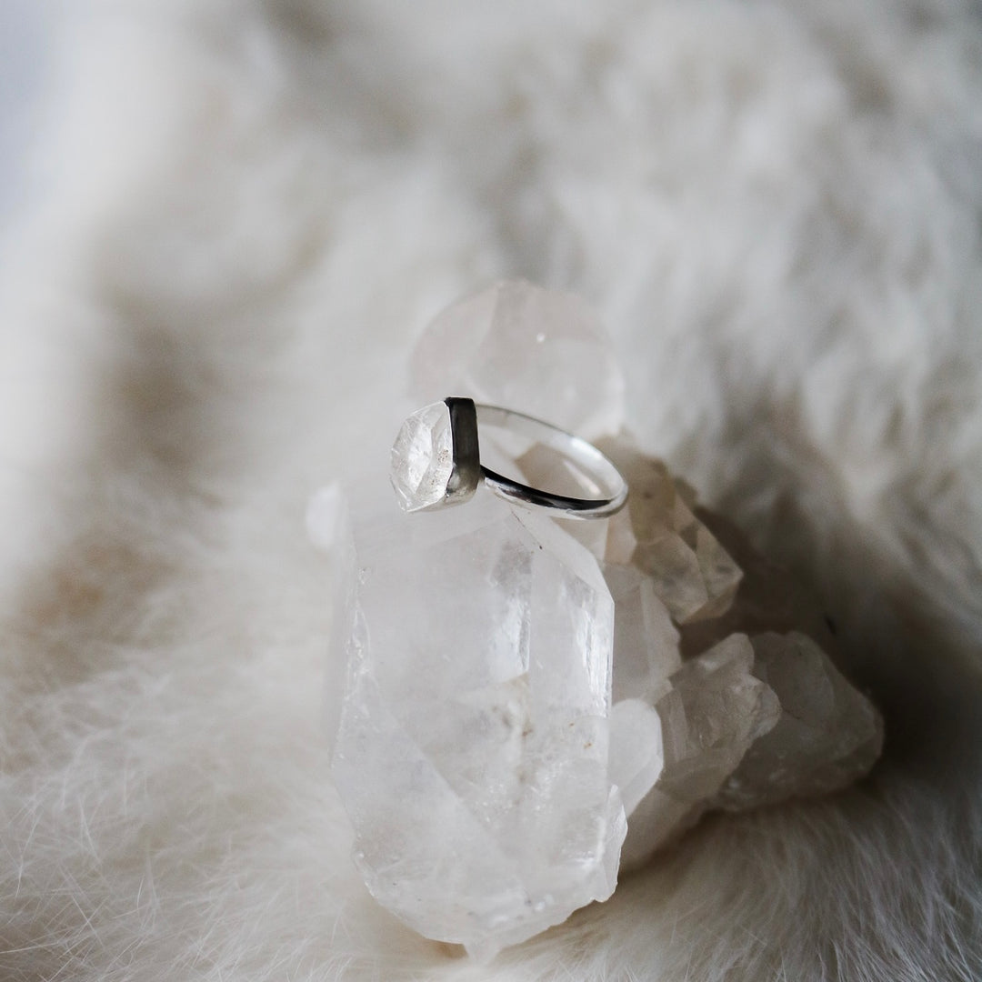 Herkimer Diamond + Sterling Silver Engagement Ring // Made to Order