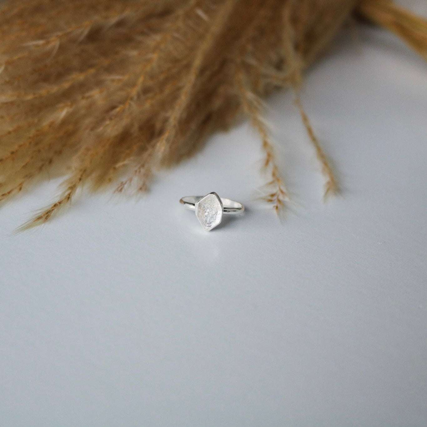 Herkimer Diamond + Sterling Silver Engagement Ring // Made to Order