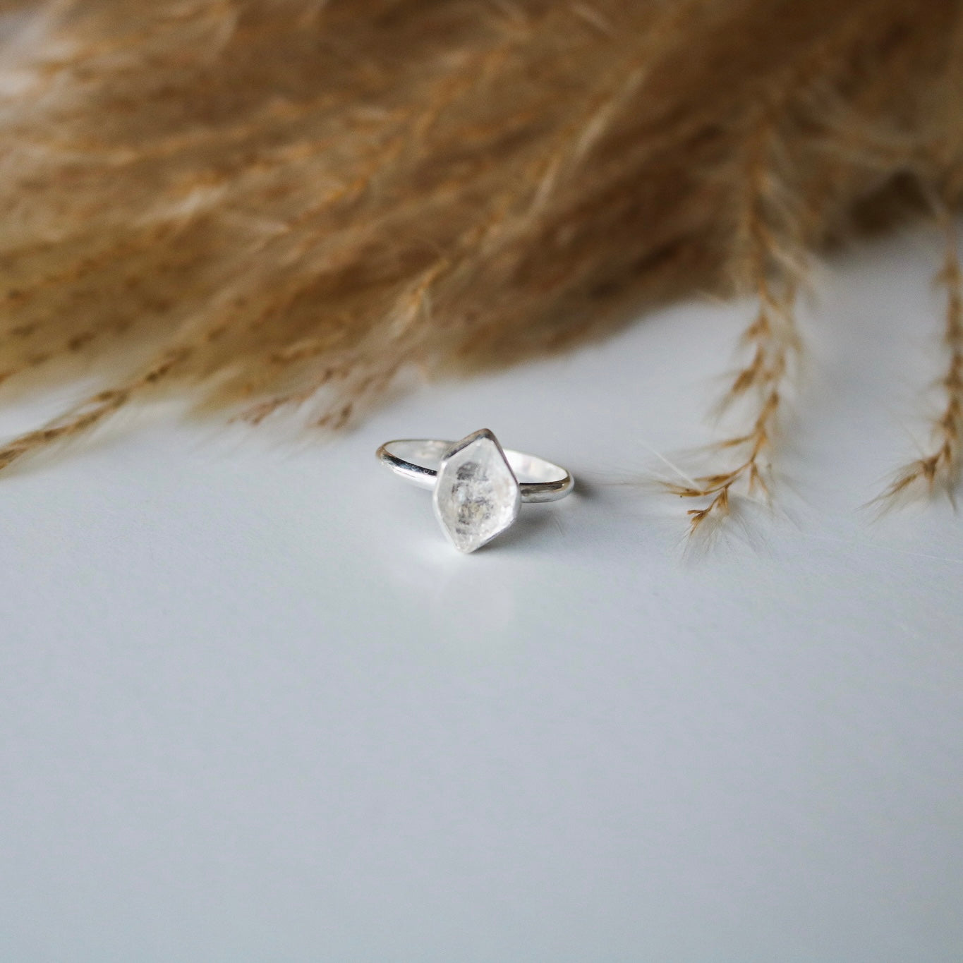 Herkimer Diamond + Sterling Silver Engagement Ring // Made to Order